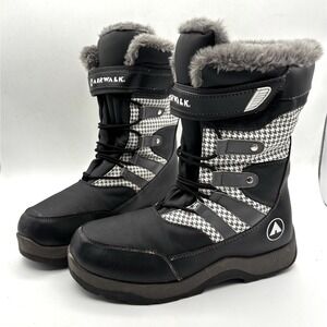 Airwalk Womens Size 7.5 Fur Lined Insulated Snow Boots Black Thermolite